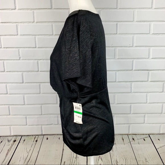 🔥BAR III🔥TWIST FRONT V-NECK DOLMAN BLOUSE BLACK TOP LARGE NWT - Picture 3 of 4